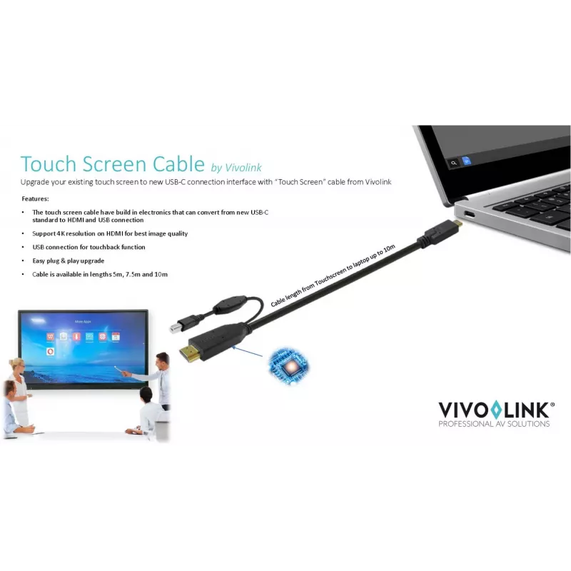 Vivolink PROUSBCHDMIUSBB7.5 USB laidas USB 3.2 Gen 1 (3.1 Gen 1) 7,5 m USB C juodas