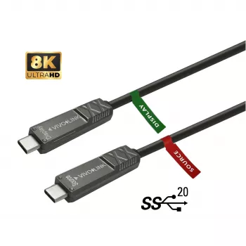 Vivolink PROUSBCMM12.5OP USB laidas USB 3.2 Gen 2 (3.1 Gen 2) 12,5 m USB C juodas