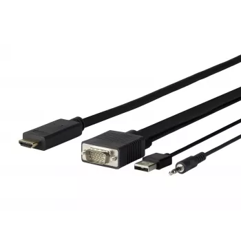 Vivolink PROVGAHDMI3 kabelio adapteris 3 m HDMI VGA (D-Sub) + 3,5 mm + USB Type-A juodas