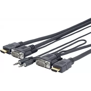 Vivolink PROVGAHDMIFLY3 vaizdo kabelio adapteris 3 m VGA (D-Sub) + 3,5 mm HDMI A tipas (standartinis) juodas