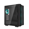 PC korpusas DeepCool CC560 V2 Midi Tower juodas - ATX/microATX, grūdintas stiklas, RGB priekis, 360mm priekinis radiatorius, 370mm GPU