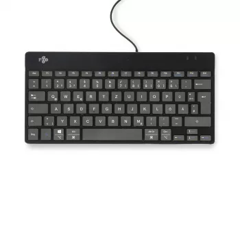 Ergonominė klaviatūra R-Go Tools Compact Break, kompaktiška su pertraukų programine įranga, QWERTZ (DE), laidinė, juoda