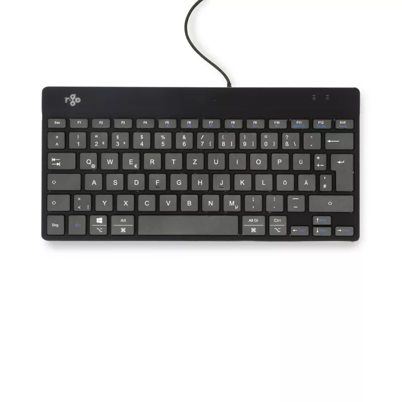 Ergonominė klaviatūra R-Go Tools Compact Break, kompaktiška su pertraukų programine įranga, QWERTZ (DE), laidinė, juoda