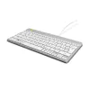 R-Go Tools ergonominė klaviatūra R-Go Compact Break, kompaktiška klaviatūra su pertraukų programine įranga, QWERTZ (DE), laidinė, balta
