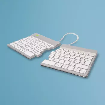 Ergonominė klaviatūra R-Go Tools Split Break su pertraukų programine įranga, išskirta klaviatūra, QWERTZ (DE), Bluetooth, balta