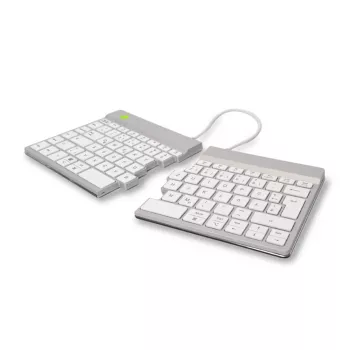 Ergonominė klaviatūra R-Go Tools Split Break su pertraukų programine įranga, išskirta klaviatūra, QWERTZ (DE), Bluetooth, balta
