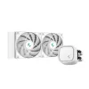 Skysčio aušintuvas DeepCool LE520 WH — 120 mm ventiliatorius, 220 W TDP, baltas, tinka LGA 1150/1151/1155/1200/1700 ir AM4/AM5
