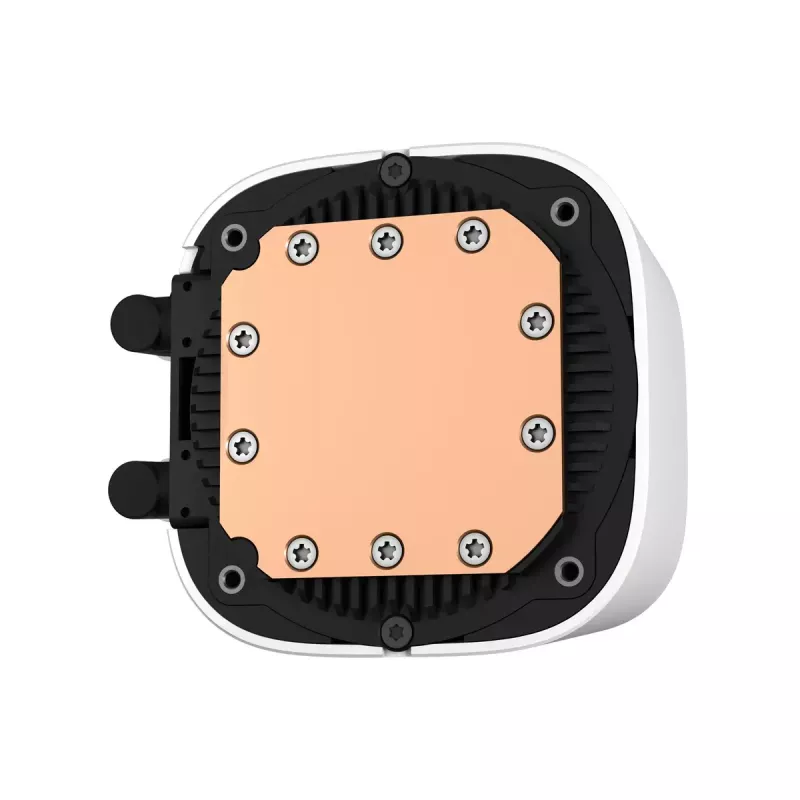 Skysčio aušintuvas DeepCool LE520 WH — 120 mm ventiliatorius, 220 W TDP, baltas, tinka LGA 1150/1151/1155/1200/1700 ir AM4/AM5