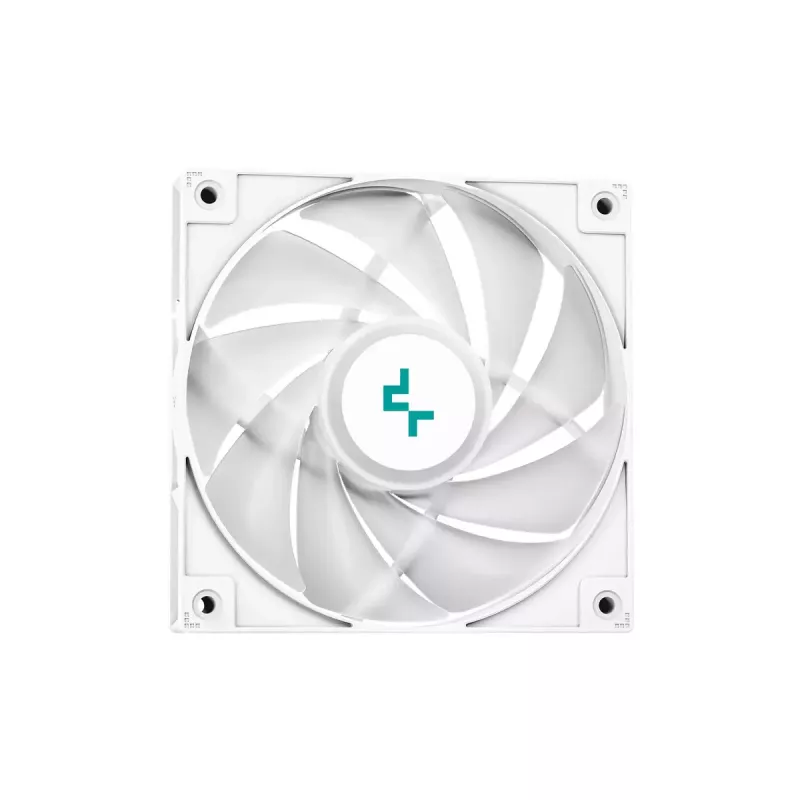 Skysčio aušintuvas DeepCool LE520 WH — 120 mm ventiliatorius, 220 W TDP, baltas, tinka LGA 1150/1151/1155/1200/1700 ir AM4/AM5