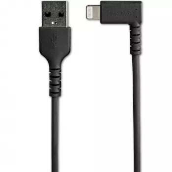 StarTech.com 2 m patvarus USB A – Lightning laidas, juodas, 90° stačiu kampu, armuotas aramidiniu pluoštu, Apple MFi sertifikuotas, iPhone