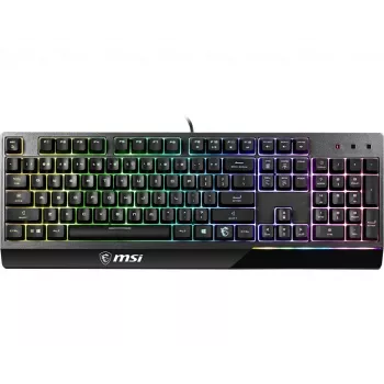 MSI VIGOR GK30 RGB MEMchanical žaidimų klaviatūra DE išdėstymas, MEMbraniniai jungikliai, 6 zonų RGB apšvietimas, RGB Mystic Light, vandeniui atsparus dizainas