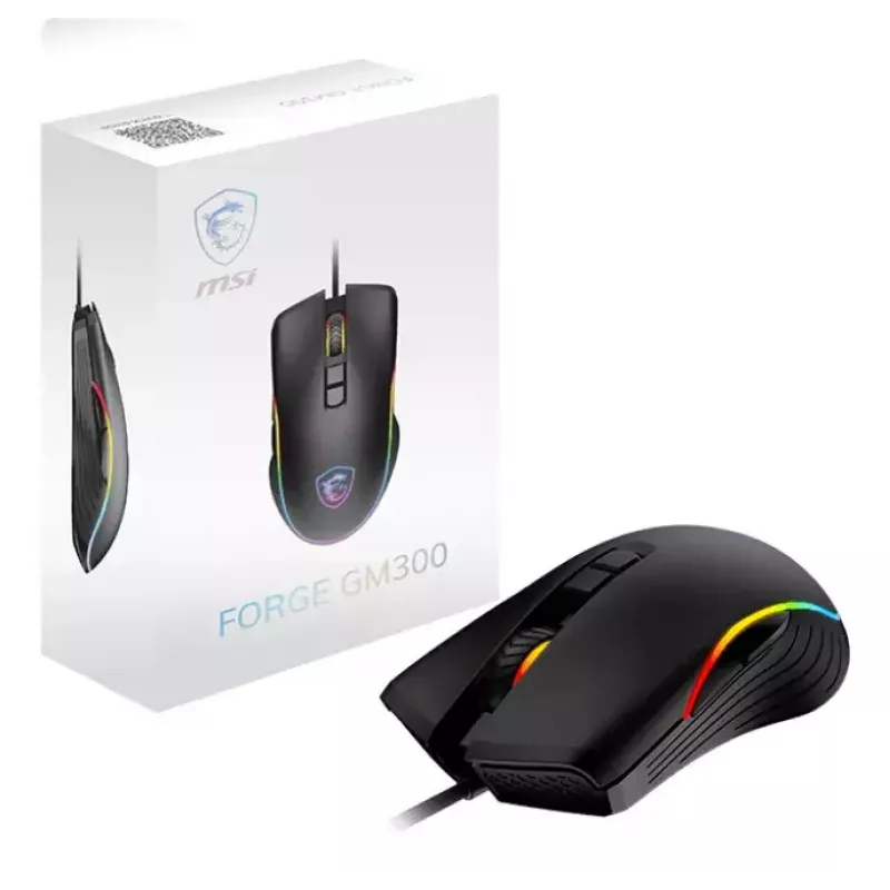 MSI FORGE GM300 žaidimų pelė, ambidekstrinė, USB Type-A, optinė, 7200 DPI