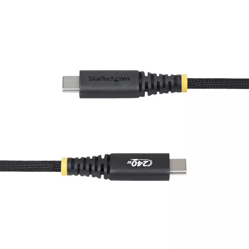 StarTech.com 6ft (2m) USB-C įkrovimo laidas, patvarus ir itin lankstus, 240W (5A) PD EPR, USB 2.0 nešiojamojo kompiuterio įkrovimo laidas, USB-IF sertifikuotas, tvirtas USB-C įkrovimo kabelis