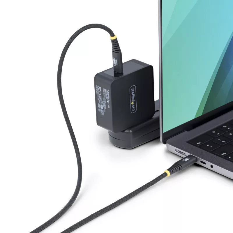 StarTech.com 6ft (2m) USB-C įkrovimo laidas, patvarus ir itin lankstus, 240W (5A) PD EPR, USB 2.0 nešiojamojo kompiuterio įkrovimo laidas, USB-IF sertifikuotas, tvirtas USB-C įkrovimo kabelis