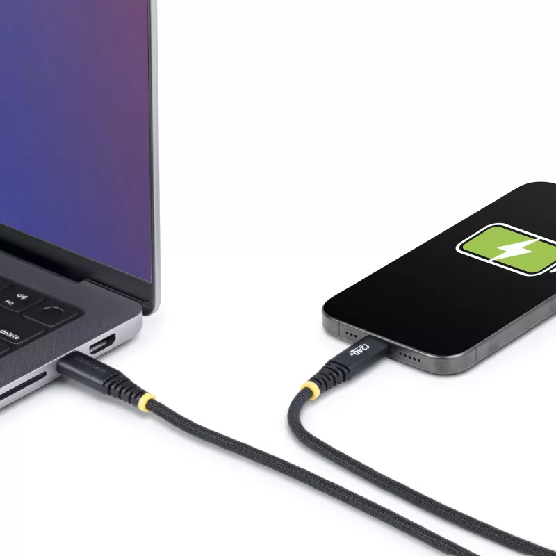 StarTech.com 6ft (2m) USB-C įkrovimo laidas, patvarus ir itin lankstus, 240W (5A) PD EPR, USB 2.0 nešiojamojo kompiuterio įkrovimo laidas, USB-IF sertifikuotas, tvirtas USB-C įkrovimo kabelis