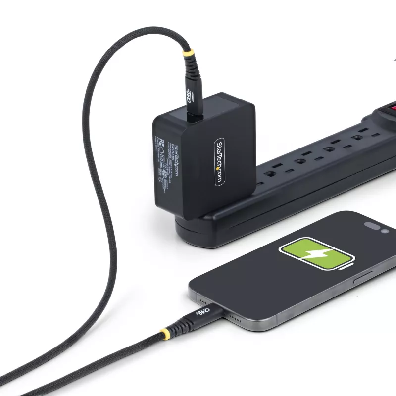 StarTech.com 6ft (2m) USB-C įkrovimo laidas, patvarus ir itin lankstus, 240W (5A) PD EPR, USB 2.0 nešiojamojo kompiuterio įkrovimo laidas, USB-IF sertifikuotas, tvirtas USB-C įkrovimo kabelis