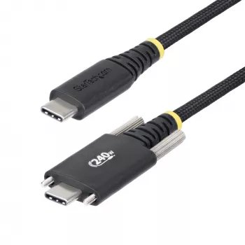 StarTech.com 2m USB-C įkrovimo laidas su šoniniais fiksavimo varžtais, 240W (5A) PD EPR, dvigubas silikono/pintas apvalkalas, USB 2.0, USB-IF sertifikuotas, tvirtas USB-C įkrovimo laidas