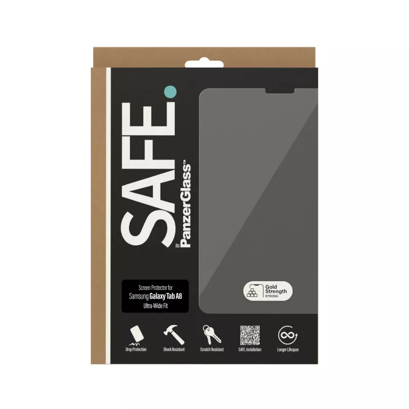 Apsauginis stiklas PanzerGlass SAFE. Samsung Galaxy Tab A8 itin platus