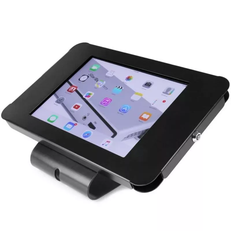 StarTech.com Secure Tablet Stand – Užrakinamas planšetinio kompiuterio stovas, montuojamas ant stalo ar sienos, juodas, 24,6 cm (9,7 colio), 9,7 colio iPad, plienas, 1,3 cm, raktas
