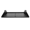 StarTech.com 2U serverinė lentyna, centre montuojama universali ventiliuojama konsolinė padėkla 19 colių tinklo įrangos stovui, tvirtas plienas, 91 kg talpa, 35,6 cm gylio, juoda
