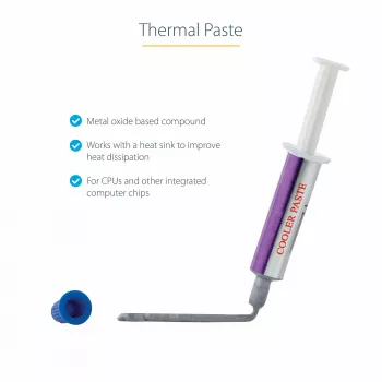 StarTech.com šiluminė pasta, metalo oksido mišinys, daugkartinio naudojimo švirkštas (1,5 g), CPU aušintuvo šiluminė pasta