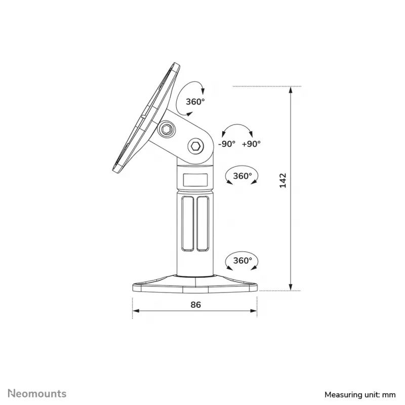 Neomounts SPEAKER-W100BLACK Garsiakalbio laikiklis – universalus, pilno judesio