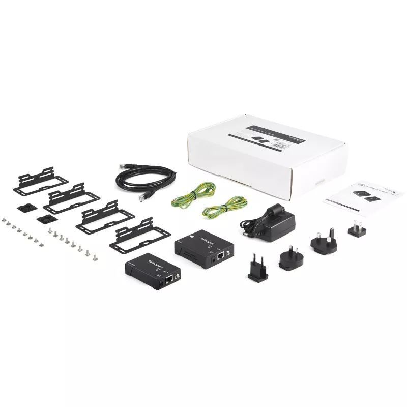 StarTech.com HDMI per CAT5e HDBaseT plėtiklis - 4K - TAA, 4096 x 2160 pikselių, AV siųstuvas ir imtuvas, 100 m, Juoda
