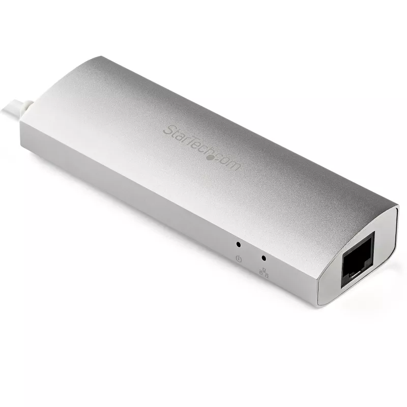 StarTech.com 3 prievadų nešiojamas USB 3.0 šakotuvas su Gigabit Ethernet - įmontuotas kabelis