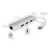 StarTech.com 3 prievadų nešiojamas USB 3.0 šakotuvas su Gigabit Ethernet - įmontuotas kabelis