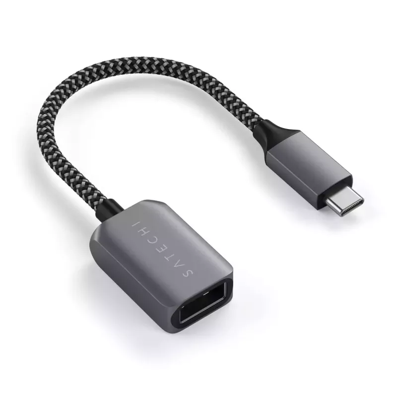 USB kabelis Satechi ST-UCATCM USB-C į USB-A, USB 3.2 Gen 1 (5 Gbps), pilka