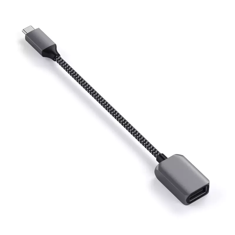 USB kabelis Satechi ST-UCATCM USB-C į USB-A, USB 3.2 Gen 1 (5 Gbps), pilka