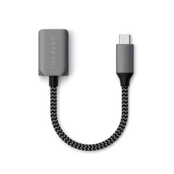 USB kabelis Satechi ST-UCATCM USB-C į USB-A, USB 3.2 Gen 1 (5 Gbps), pilka