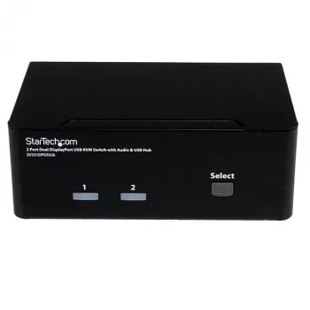 StarTech.com 2 prievadų dvigubas DisplayPort USB KVM jungiklis su garsu ir USB 2.0 šakotuvu