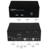 StarTech.com 2 prievadų dvigubas DisplayPort USB KVM jungiklis su garsu ir USB 2.0 šakotuvu