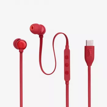 JBL Tune 310C ausinės laidinės į ausį skambučiams/muzikai USB Type-C raudonos