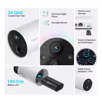 TP-Link Tapo C420S1 belaidė apsaugos kamera, 2K QHD, IP65, komplekte 1 kamera