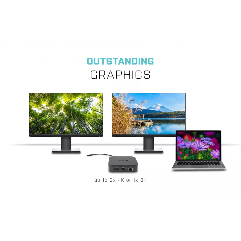 i-tec Thunderbolt 3 kelioninis dokas dvigubam 4K ekranui + Power Delivery 60W