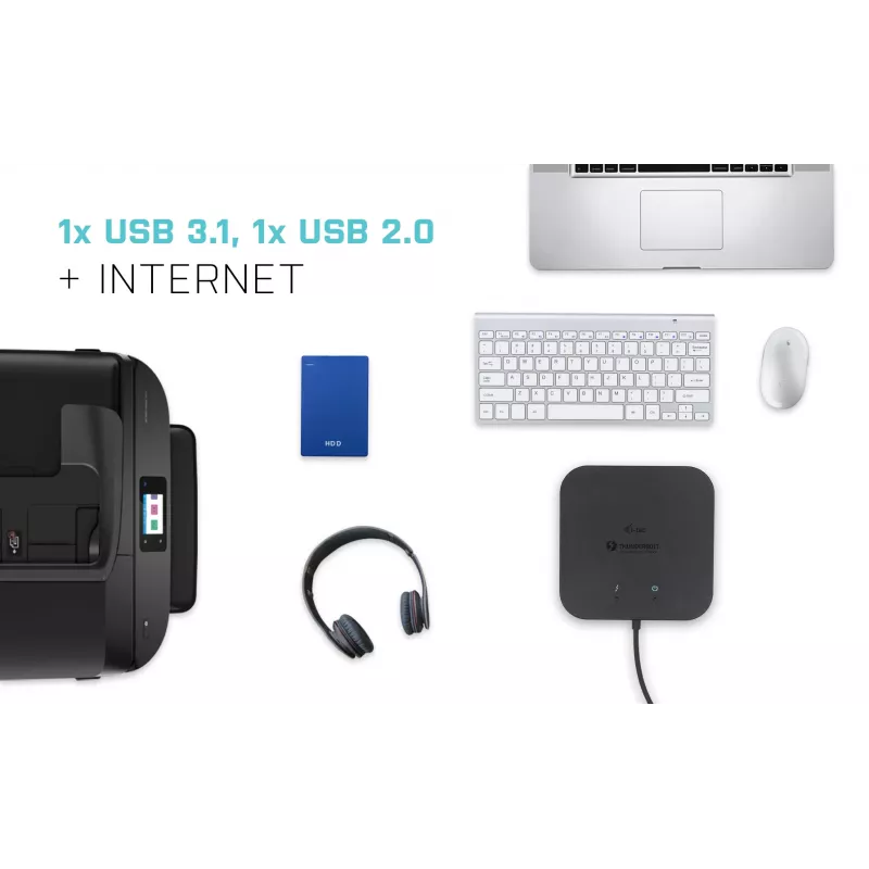 i-tec Thunderbolt 3 kelioninis dokas dvigubam 4K ekranui + Power Delivery 60W