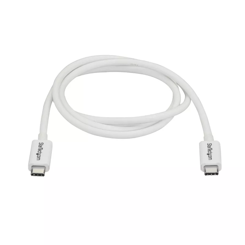 StarTech.com Thunderbolt 3 kabelis - 20Gbps - 1m - Baltas - suderinamas su Thunderbolt, USB ir DisplayPort