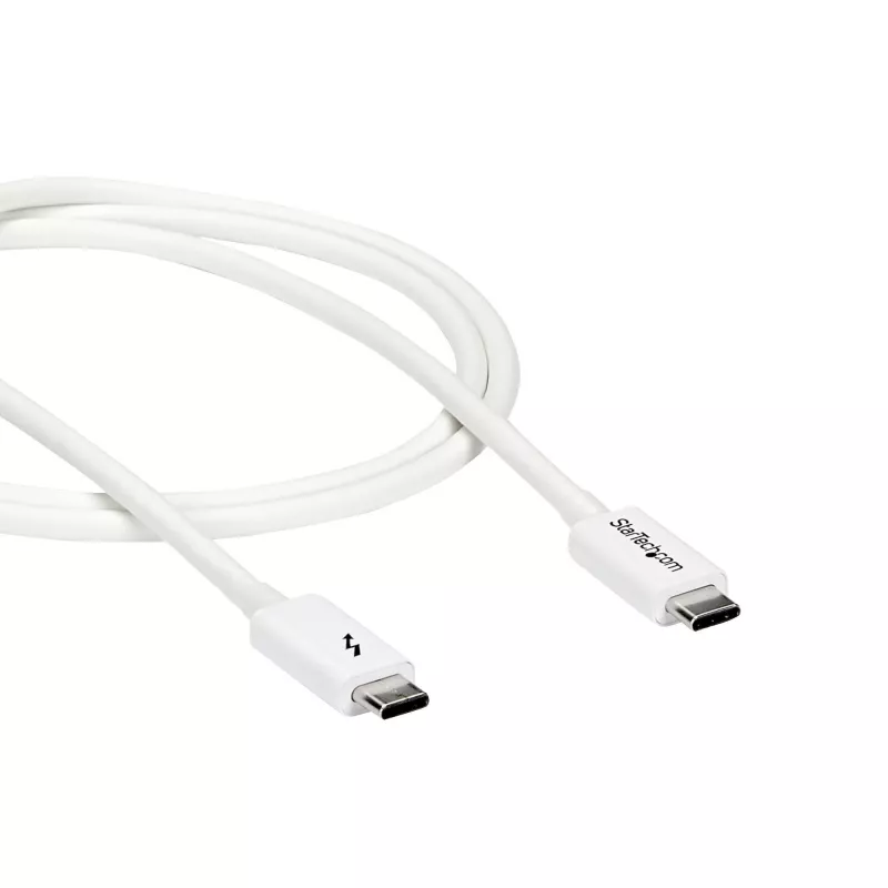 StarTech.com Thunderbolt 3 kabelis - 20Gbps - 1m - Baltas - suderinamas su Thunderbolt, USB ir DisplayPort