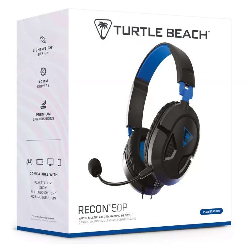 Turtle Beach Recon 50P ausinės su mikrofonu, laidinės, PS5, PS4, Xbox Series X/S, Xbox One, PC