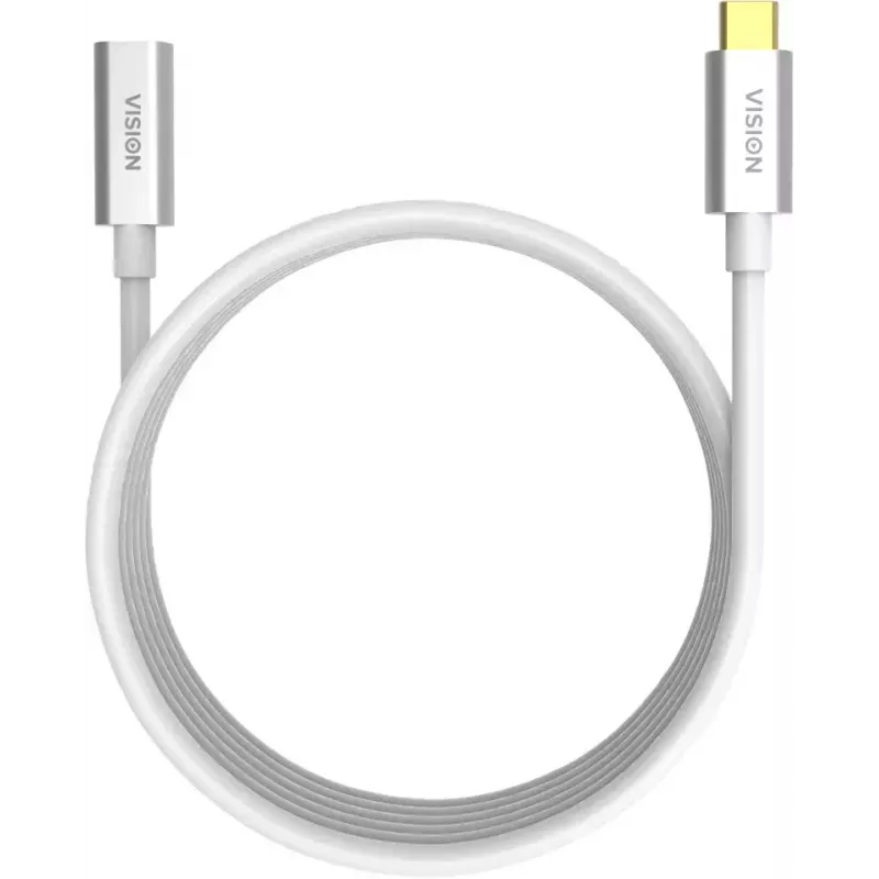 USB-C laidas Vision TC 2MUSBCEXT, 2 m, baltas