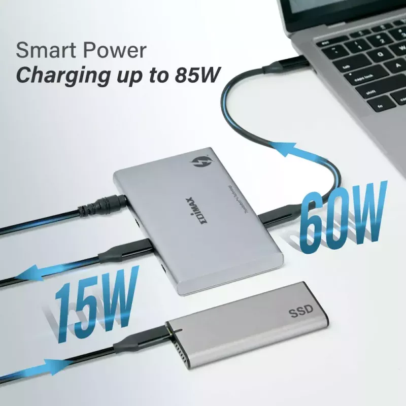 Edimax TD-405BP belaidė stotelė / prievadų replikatorius, laidinis Thunderbolt 4, 60 W