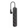 Gembird TSL-PS-S4U-01 išmanusis 4 lizdų ilgintuvas su USB