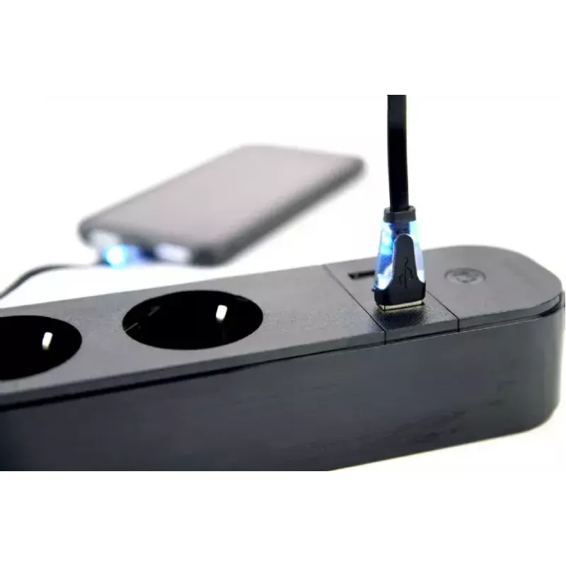 Gembird TSL-PS-S4U-01 išmanusis 4 lizdų ilgintuvas su USB