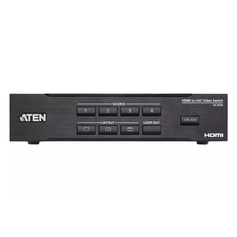 ATEN CAMLIVE PRO 4K 4 įėjimų HDMI į USB vaizdo perjungiklis, juodas, HDMI, 3840 x 2160 pikselių, metalas, Taivanas