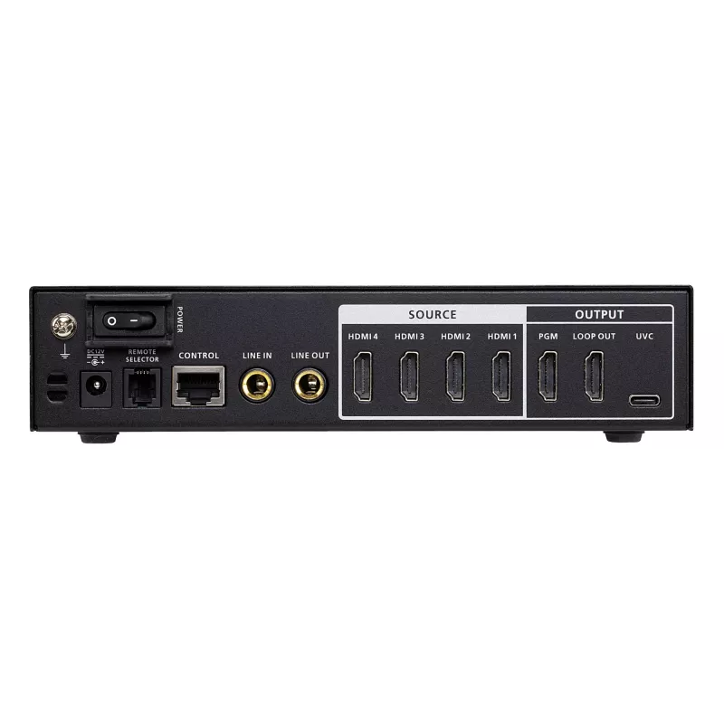 ATEN CAMLIVE PRO 4K 4 įėjimų HDMI į USB vaizdo perjungiklis, juodas, HDMI, 3840 x 2160 pikselių, metalas, Taivanas
