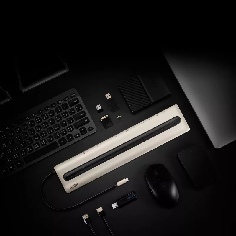 ATEN USB-C kelių prievadų dokas su energijos perdavimu UH3237-AT