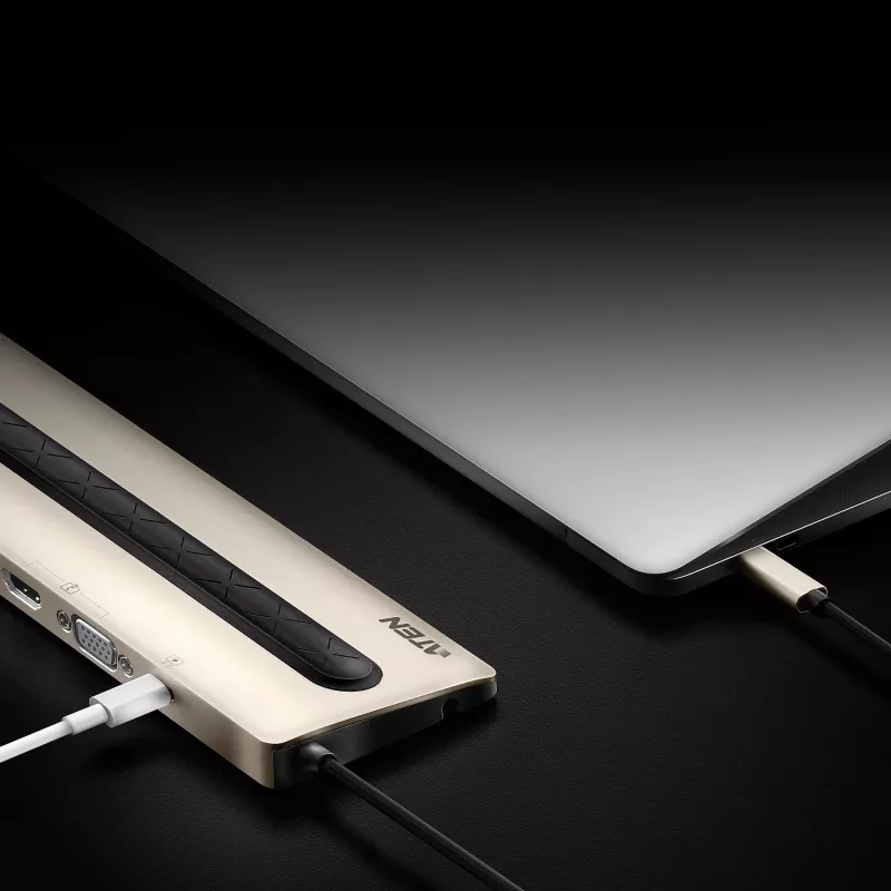 ATEN USB-C kelių prievadų dokas su energijos perdavimu UH3237-AT
