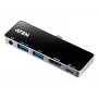 ATEN USB-C kelioninis dokas su maitinimo perdavimu, universalus, USB Type-C, juodas, sidabrinis